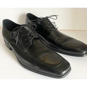 Steve Madden Newton Men's 13M Black Leather Derby Square Toe Lace-Up Shoes Dress